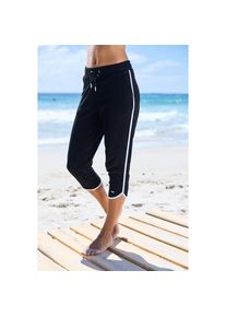 Kangaroos, Unisex, Kangaroos Relax-Caprihose mit sportlichem Seitenstreifen und weichem Frottee Material, schwarz, 32/34, N-Gr, Sportliche Capri Hose