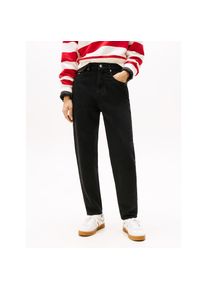 Tommy Jeans, Unisex, Mom-Jeans &raquo;High waist - Mom-Jeans Tapered&laquo; mit Logo-Badge, Logostickerei, denim schwarz, 32, L&auml;nge 34, Moom Jeans von Tommy Jeans