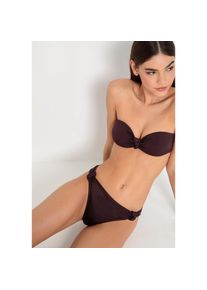 Lscn By Lascana, Unisex, LSCN by LASCANA Bandeau-Bikini-Top &raquo;Nele&laquo; mit gl&auml;nzender Beschichtung, aubergine, 42, Cup C/D, Gl&auml;nzendes Material in 