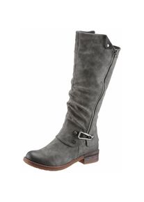 Rieker, Unisex, Winterstiefel , Langschaftstiefel, Warmfutter, mit TEX Membran, grau, 41, Varioschaft, Winterstiefel mit Warmfutter ausgestattet