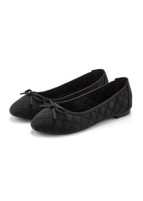 Lascana, Unisex, Lascana Ballerina &raquo;Slipper, Schl&uuml;pfschuh, Freizeitschuh, Slip-On-Sneaker,&laquo; mit eleganter Schleifenapplikation VEGAN, schwarz, 38, 