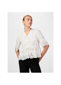 Y.A.S, Unisex, Spitzenbluse &raquo;YASCORNELIA 2/4 TIE TOP S. NOOS&laquo; Baumwolle, regular fit, star wei&szlig;, 34, Kurze Bluse mit Halbarm von YAS