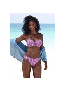 Vivance, Unisex, B&uuml;gel-Bandeau-Bikini mit Zierperlen, rosa bedruckt, 36, Cup C, Grafischer Print
