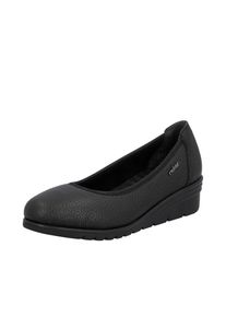 Rieker, Unisex, Keilpumps Ballerina, Schlupfschuh, Slipper mit leichter Struktur im Obermaterial, schwarz, 42, Keilpumps im schlichten Design, schmale