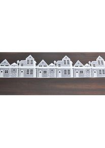 Stickereien Plauen, Fensterdekoration &raquo;H&auml;user&laquo; Fensterdekoration "H&auml;user", wei&szlig;, Polyester