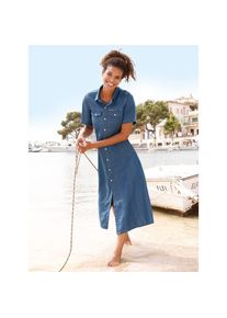 Casual Looks, Unisex, Jeanskleid &raquo;Jeans-Kleid&laquo; Brusttasche, blau, stone, washed, 44, Normalgr&ouml;ssen, reine Baumwolle