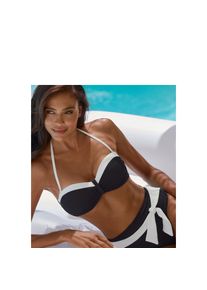Lascana, Unisex, Lascana B&uuml;gel-Bandeau-Bikini-Top &raquo;Chic&laquo; aus eleganter Strukturware, schwarz, creme, 36, Cup E, Elegantes B&uuml;gel-Bandeau-Top