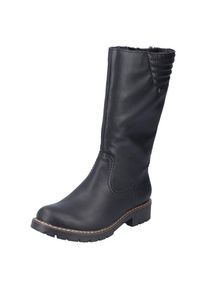 Rieker, Unisex, Winterstiefel , Winterboots, Blockabsatz, wasserabweisende RiekerTEX-Membran, schwarz, 41, Normalschaft, Mit Ziersteppungen am oberen 