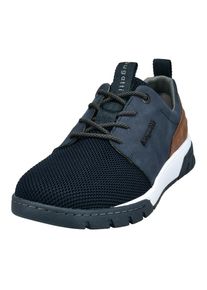 Bugatti, Unisex, Bugatti Sneaker mit Label und Kontrastbesatz, Freizeitschuh, Halbschuh, Schn&uuml;rschuh, blau, 44, L&auml;ssiger Sneaker mit zwei 