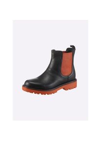 Heine, Unisex, Heine Stiefelette, schwarz, orange, 38, aus Rind-Nappaleder