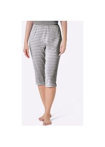 w&auml;schepur W&auml;schepur, Unisex, w&auml;schepur Caprihose, steingrau, wei&szlig;, geringelt, 44/46, Normalgr&ouml;ssen, Single-Jersey