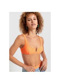 Lscn By Lascana, Unisex, LSCN by LASCANA Bustier-Bikini-Top &raquo;Gina&laquo; mit V-Ausschnitt vorne, neonorange, 34, Cup B, Trendige Unifarbe