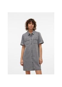 V&eacute;ro Moda Vero Moda, Unisex, Jeanskleid &raquo;VMJENNIE SS SHORT DENIM DRESS NOOS&laquo; Brusttaschen, medium grau denim, XL, N-Gr, Modisches Jeanskleid mit pflegeleichter 