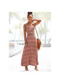 Lascana, Unisex, Lascana Maxikleid &raquo;mit Ethnoprint und verstellbaren Tr&auml;gern&laquo; Ohne Taschen Luftiges Sommerkleid, Strandkleid, langes Jerseykleid, 