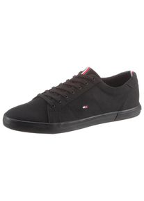 Tommy Hilfiger, Unisex, Sneaker &raquo;H2285ARLOW 1D&laquo; , Freizeitschuh, Halbschuh, Schn&uuml;rer mit seitlicher Flaggen-Stickerei, schwarz, schwarz, 39, Leichter 