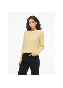 Vila, Unisex, Rundhalspullover &raquo;VIDALO O-NECK L/S KNIT TOP- NOOS&laquo; Baumwolle, regular fit, pastel gelb, S, Basic Strickpullover von Vila