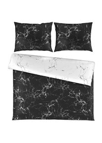 Esposa Bettw&auml;scheset , Schwarz, Weiss , Textil , Abstraktes , 200x210 cm , pflegeleicht, atmungsaktiv, schadstoffgepr&uuml;ft , Heimtextilien, Bettw&auml;sche, Bettw&auml;sche, Satin Bettw&auml;sche
