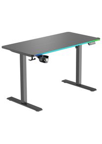 Novel Schreibtisch , Schwarz , Metall, Kunststoff, Holzwerkstoff , rechteckig , eckig , 60x70-115x120 cm , h&ouml;henverstellbar, Memoryschalter, Getr&auml;nkehalter, Headsethalter , B&uuml;rom&ouml;bel, Schreibtische, B&uuml;rotische