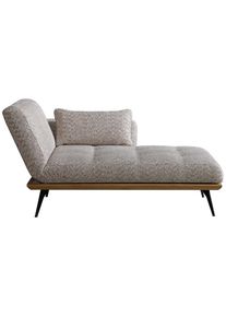 Dieter Knoll Collection Dieter Knoll R&eacute;camiere , Beigebraun , Metall , Eiche , vollmassiv , F&uuml;llung: Schaumstoffflocken , 180x85x106 cm , Stoffauswahl, Liegefunktion, seitenverkehrt erh&auml;ltlich, Kopfteil links montierbar , Wohnzimmer, Sessel, Relaxliegen