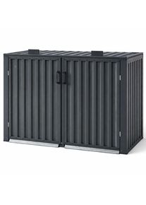 Wellker M&uuml;lltonnenbox 2er Metall anthrazit f&uuml;r 120 - 240 L Tonne g&uuml;nstig