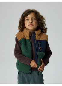 name it Weste 'NMMMACEY' Jungen Gr&ouml;&szlig;e 122 dunkelblau / cognac / dunkelgr&uuml;n