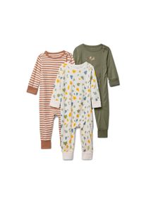 Tchibo - 3 pyjamas pour b&eacute;b&eacute; - Baby - taille: 62/68 - braun/imprim&eacute;
