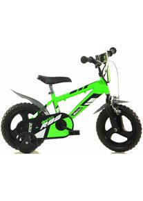 DINO BIKES, Kinderfahrrad &raquo;12" Kinderfahrrad Unisex stabiler Stahl-Rahmen St&uuml;tzr&auml;der kindgerecht&laquo; 1 Gang mit St&uuml;tzr&auml;dern und Frontschild, gr&uuml;n, 21cm, 