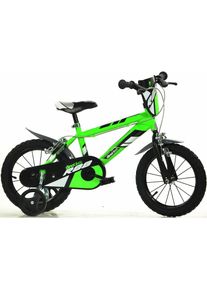 DINO BIKES, Kinderfahrrad &raquo;16" R 88 Kinderfahrrad Unisex stabiler Rahmen St&uuml;tzr&auml;der 4-7 Jahre&laquo; 1 Gang mit St&uuml;tzr&auml;dern und Frontschild, gr&uuml;n, 25cm, 14 