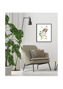queence, queence Bild &raquo;Akatosch&laquo; Blumen Haustiere Kunst Ostern 1 Stk. tlg. mit Rahmen, schwarz, farbe rahmen: schwarz, farbe bild(er): rosa, Acrylglas