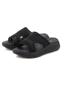 Vivance, Unisex, Pantolette &raquo;Sommerschuh, offener Schuh, Sandale, Mule,&laquo; mit modischer Chunky-Sohle VEGAN, schwarz, 42, In modischem Mesh-Material f&uuml;r
