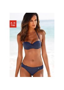 s.Oliver, Unisex, s.Oliver B&uuml;gel-Bandeau-Bikini mit Raffung, marine, 40, Cup D, In Unifarben