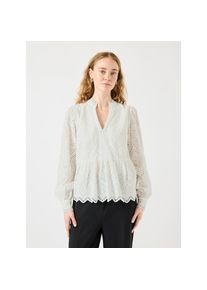 Y.A.S, Unisex, Spitzenbluse &raquo;YASHOLI LS TOP S. NOOS&laquo;, star wei&szlig;, XS, Bluse von YAS mit Muschelsaum