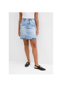 bonprix, Unisex, bonprix Jeansrock regular fit, mit hinterem Schlitz, aus Baumwolle, eisblau denim used, 46, Bequemer Tragekomfort durch regular fit