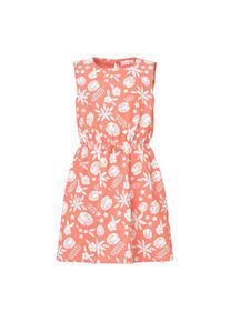 name it, Unisex, Minikleid &raquo;NKFVINAYA SPENCER&laquo; Materialmix, regular fit, fusion coral aop:tropical, 134, N-Gr, Kurzes, &auml;rmelloses Druck-Kleid von name