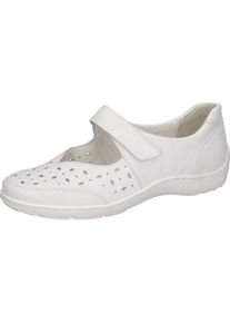 Waldl&auml;ufer Waldl&auml;ufer, Unisex, Riemchenballerina &raquo;HENNI&laquo; Komfortschuh, Halbschuh in Komfortweite H (= sehr weit), wei&szlig;, 10.5, Ballerina mit praktischem 