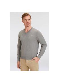 Gant, Unisex, V-Ausschnitt-Pullover &raquo;Classic Cotton V-Neck&laquo; Premium Strickjersey aus weicher 100% Baumwolle, &Uuml;bergangspullover, dunkelgrau melange, S,