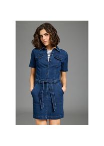 Arizona, Unisex, Jeanskleid aufgesetzte Taschen kniefrei, aus elastischer Baumwollmischung, mit aufgesetzten Taschen, dunkelblau used, 40, N-Gr, 