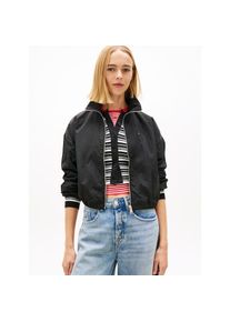 Tommy Jeans, Unisex, Kurzjacke &raquo;TJW TIE SIDE HIGH NECK JACKET&laquo; Taillenbund mit seitlichen Bindeb&auml;ndern, schwarz, L (40), Leichte Jacke von Tommy Jeans