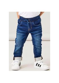 Name It, Unisex, Schlupfjeans &raquo;NMMRYAN SLIM SWE JEANS 2472-TH NOOS&laquo; im Jogging Style, dunkelblau denim, 92, N-Gr, Verstellbarer Bund mit Kordelzug f&uuml;r