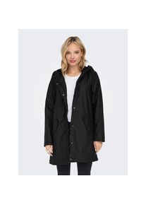 Only, Unisex, Only Funktionsmantel &raquo;ONLSALLY RAINCOAT OTW NOOS&laquo; mit Kapuze und Teddypl&uuml;schfutter, schwarz with schwarz teddy, XS, Beschichteter Mantel