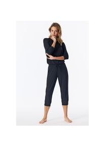 Schiesser, Unisex, 3/4-Hose &raquo;Mix + Relax&laquo; Single-Jersey Qualit&auml;t, Gummizug, seitliche Taschen, 000, schwarz, 42, N-Gr, 3/4-Lange Unisexhose von 