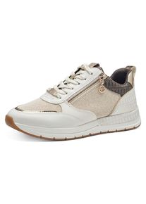 Tamaris, Unisex, Keilsneaker , Freizeitschuh, Halbschuh, in schmaler Form, vegane Verarbeitung, ivory kombiniert, 42, Stylischer Keilsneaker mit 