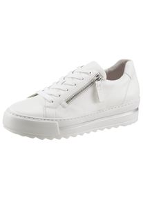 Gabor, Unisex, Plateausneaker &raquo;FLORENZ&laquo; in Schuhweite G (=weit), Freizeitschuh, Halbschuh, Schn&uuml;rschuh, wei&szlig;, 36, Plateausneaker mit 