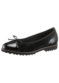 Gabor, Unisex, Ballerina Flats, Chunky Slipper mit komfortablem Gummieinfass, schwarz, 38,5, Ballerina mit s&uuml;sser Zierschleife