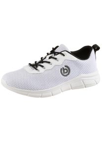 Bugatti, Unisex, Bugatti Slip-On Sneaker , Freizeitschuh, Halbschuh, Slipper mit elastischen Schn&uuml;rsenkeln, wei&szlig;, 45, Schn&uuml;rer mit seitlichem Logo-