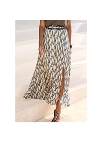 Lascana, Unisex, Lascana Maxirock &raquo;mit Schlitz vorne seitlich und Alloverdruck&laquo; langer Sommerrock, luftiger Jerseyrock, bequemer Rock mit Gummibund, 