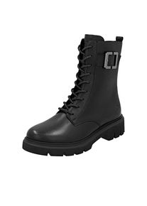Remonte, Unisex, Schn&uuml;rboots Stiefelette, Boots, Profilsohle, Blockabsatz mit Zierschnalle, schwarz, 40, Schn&uuml;rboots mit Innenreissverschluss f&uuml;r 