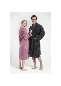 Goodproduct, GOODproduct Unisex-Bademantel &raquo;Lillou Kimono, ideal f&uuml;r Sauna & Spa, Hotelbademantel, Morgenmantel&laquo; 1 Stk. kuschelig weicher Fleece, 