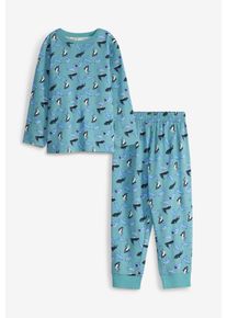 Pyjama aus reiner Bio-Baumwolle in petrol, Gr&ouml;sse 104/110, 100% Baumwolle, bonprix