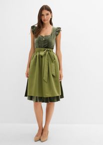 Dirndl avec tablier (ens. 2 pces) en vert, Taille 50, Couleur/Motif: olive fonc&eacute;/vert laurier, bonprix